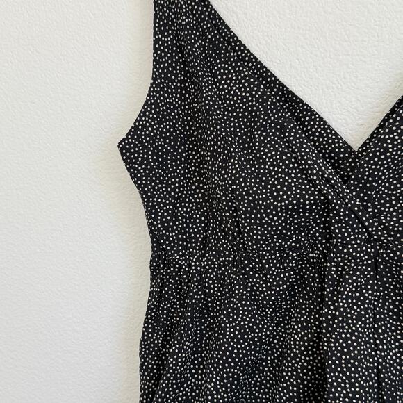 Vintage Old Navy Micro Dot Pattern Black White Tank Babydoll Mini Dress Size M - Picture 2 of 3
